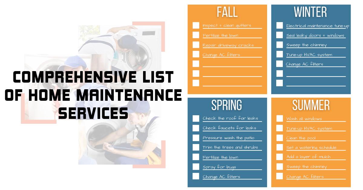 Comprehensive List of Home Maintenance Services